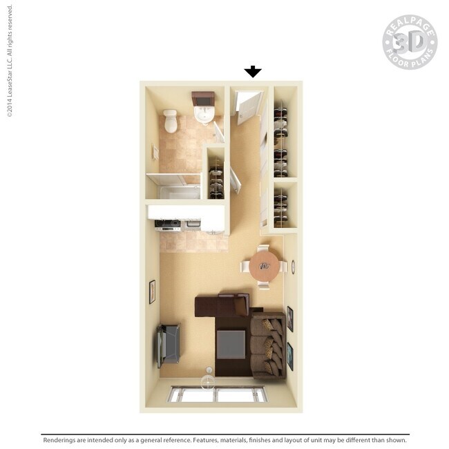 Large Studio 1 Bath 339 floor plan